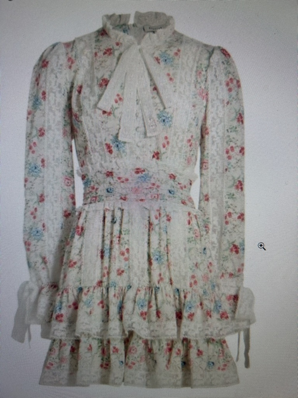 Anthropologie Stellah SZ L White Floral Dress Romantic Cottage Boho Coquette - Picture 2 of 16